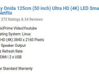 50 inch 4K Onida IGO Smart TV for Rs.20,999/- | Flipkart Deal | TechBuy.in