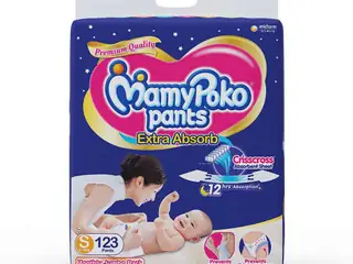 MamyPoko Pants Extra Absorb Diapers Monthly Pack, Small (Pack of 123)