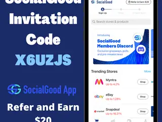SocialGood Invitation Code for earning $20 per new user SG