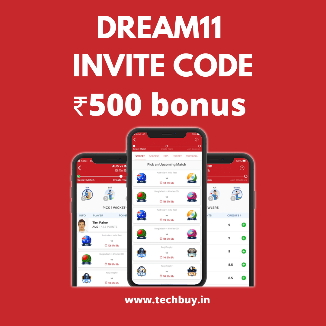 Dream11 invite code | Get ₹500 bonus for new user signup 2022 ...