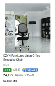 DZYN Furnitures Linen Office Executive Chair Review (Black, Set of 2) - Bang for the Buck - Big Saving Days Flipkart