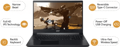 Acer Aspire 7 Ryzen 5 Hexa Core 5500U - Best Laptop under Rs.55,000/- TechBuy.in