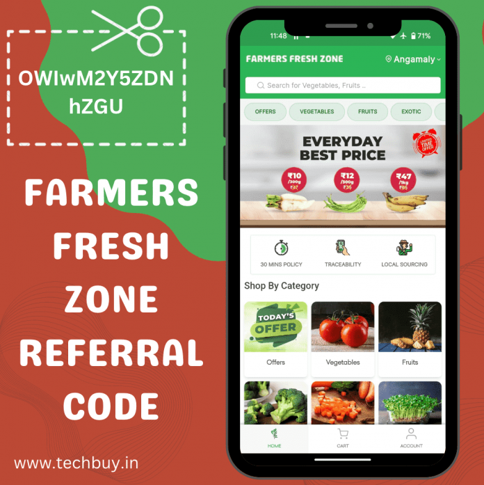 Farmers Fresh Zone Referral Code (Farmers FZ) for ₹150 Credit TechBuy.in