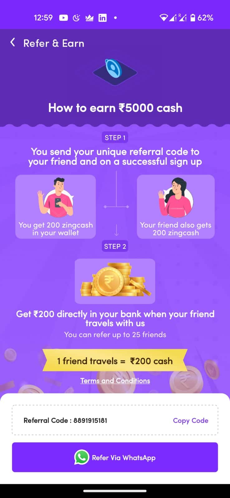 Zingbus Referral Code for ₹200 ZCash + up to ₹500 OFF on 1st Booking